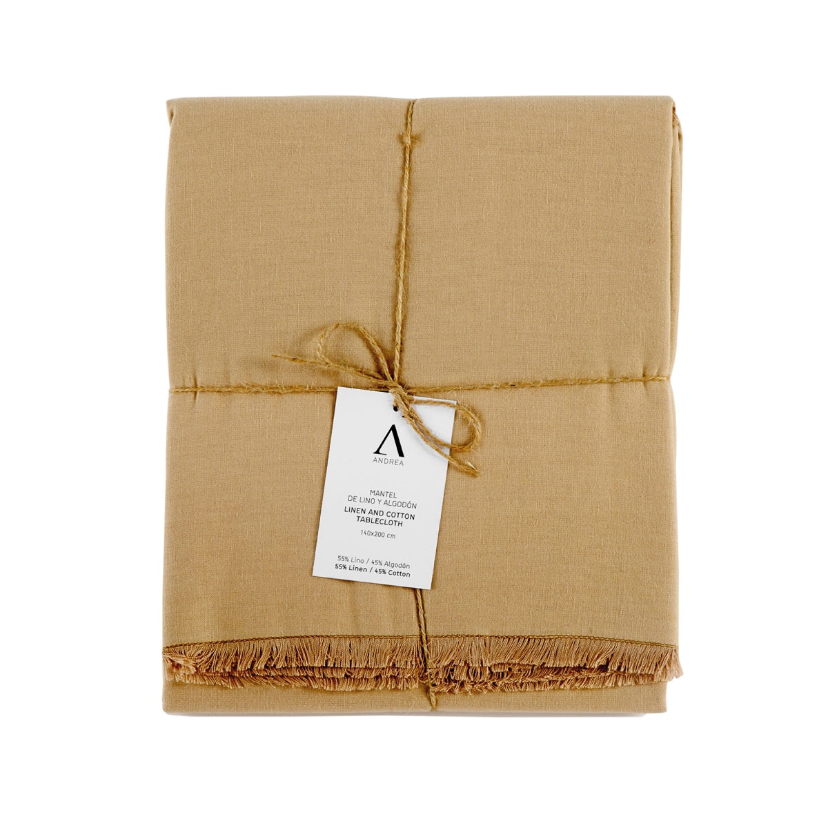 andrea-house-tischdecke-beige-leinen-fransen-200-cm-tischtuch image 2