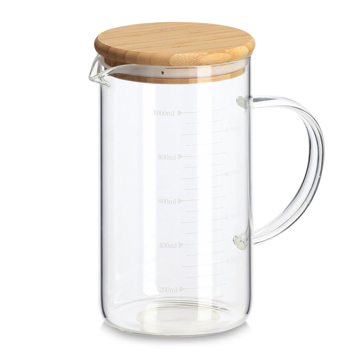 zeller-present-k-che-messbecher-bambusdeckel-1000-ml-glas image 1