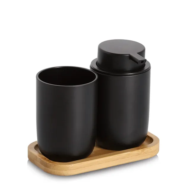 zeller-home-living-bad-accessoires-set-3-tlg-mattschwarz image 1