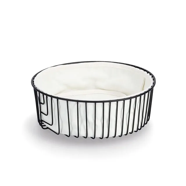 zeller-present-k-che-brotkorb-metall-schwarz-mit-beutel image 1