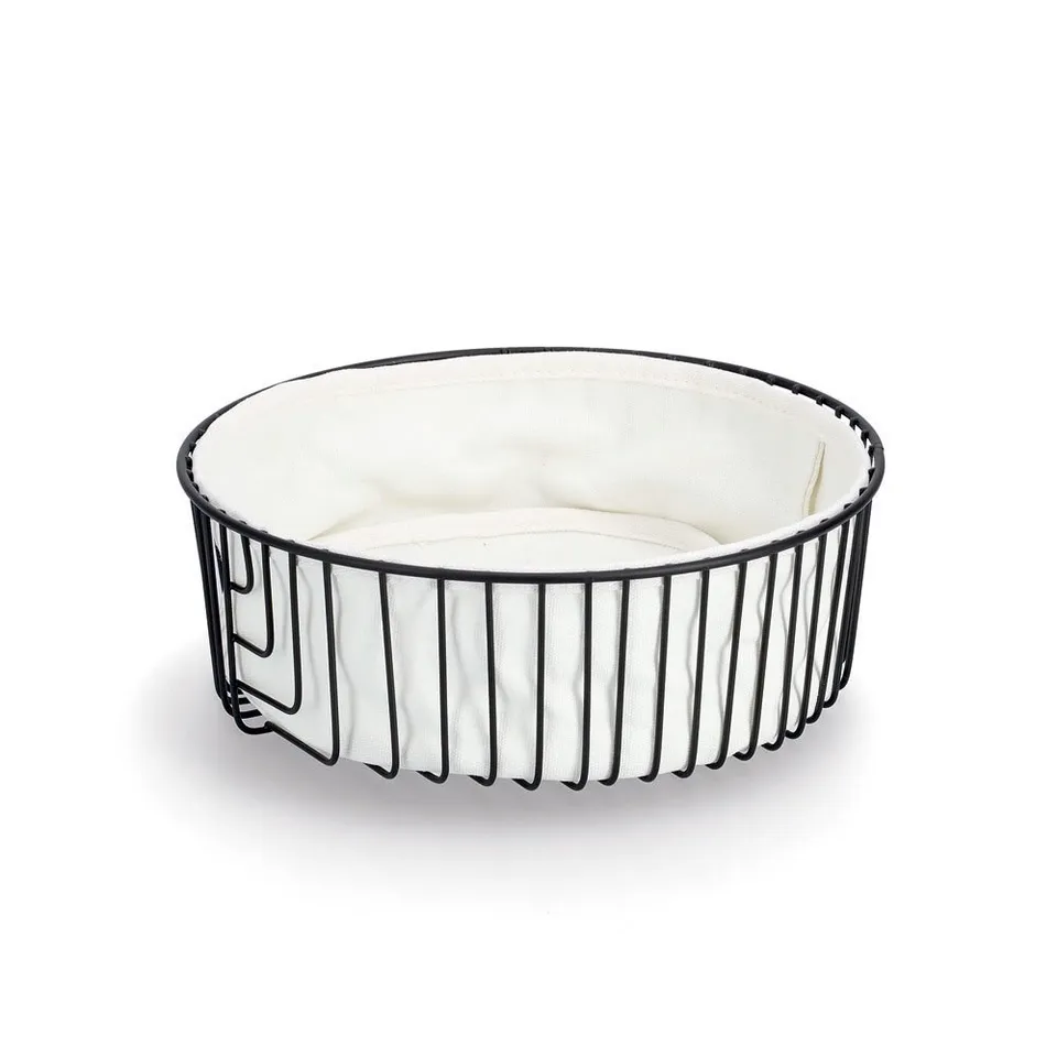 zeller-present-k-che-brotkorb-metall-schwarz-mit-beutel image 1