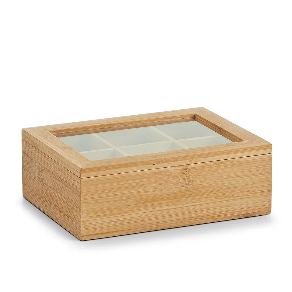 zeller-k-che-teebeutelbox-bambus-acryl-mit-deckel-aromadicht image 1