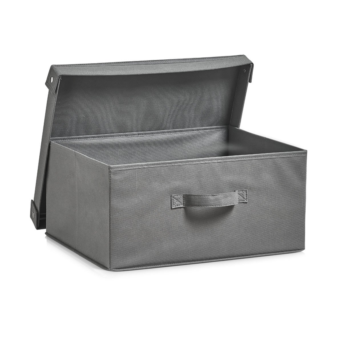 zeller-present-aufbewahrungsbox-vlies-grau-mit-deckel-faltbar image 2