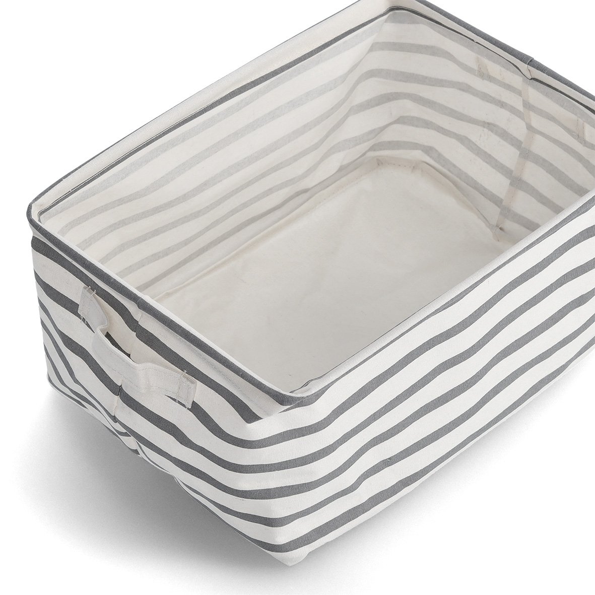 zeller-present-home-living-stripes-aufbewahrungskorb-wei-grau image 2