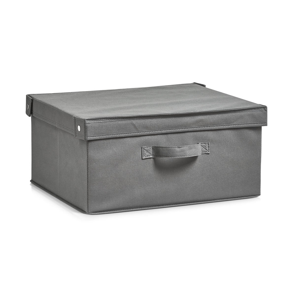 zeller-present-aufbewahrungsbox-vlies-grau-mit-deckel-faltbar image 1