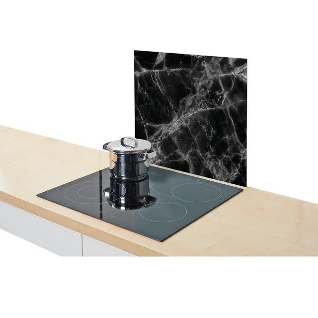 zeller-present-k-che-herdabdeckung-marmor-glas-schwarz image 1