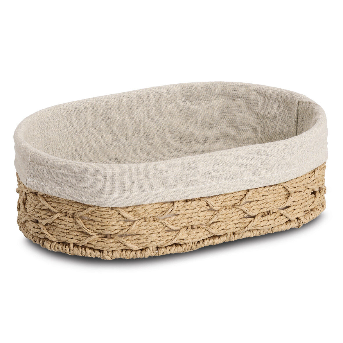 zeller-present-k-che-brotkorb-papiergeflecht-mit-baumwollbeutel image 1