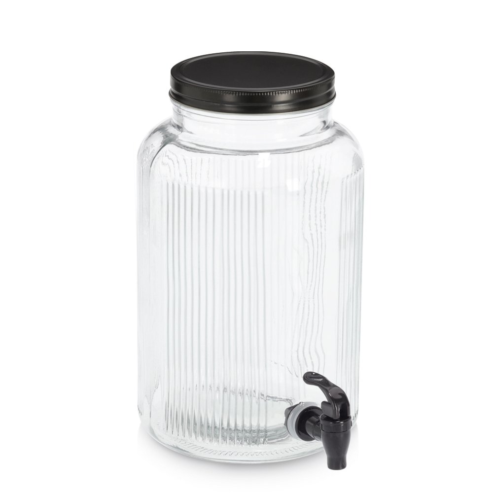 zeller-k-che-getr-nkespender-glas-3900-ml-riffeloptik image 1