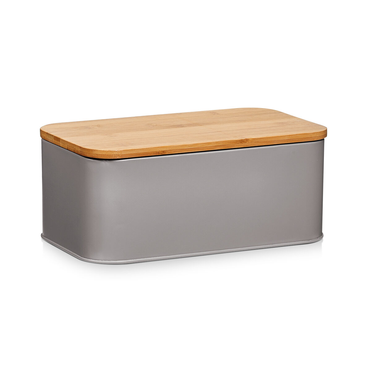 zeller-present-k-che-brotkasten-metall-matt-taupe-bambus image 1
