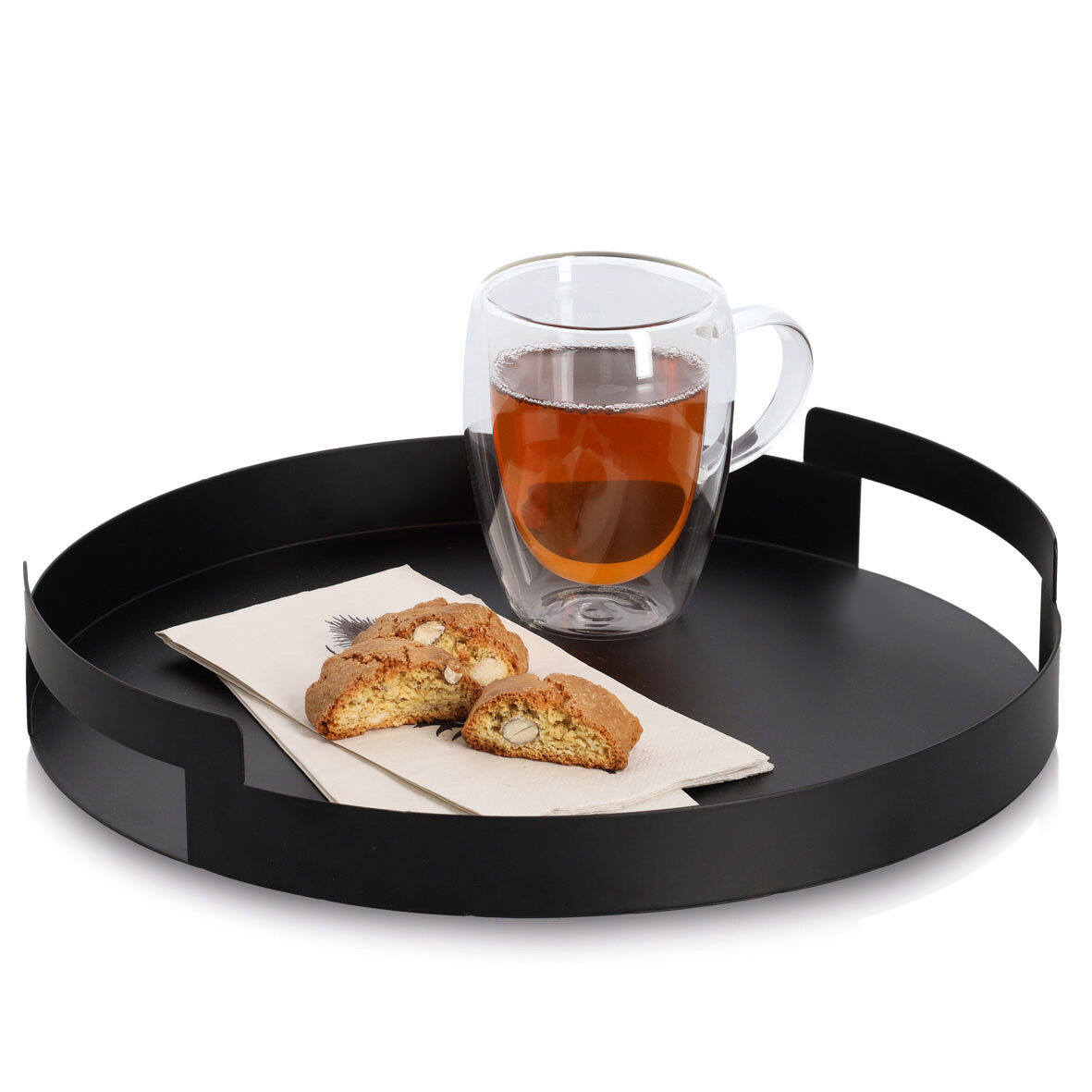 zeller-present-table-serviertablett-metall-schwarz-rund image 3