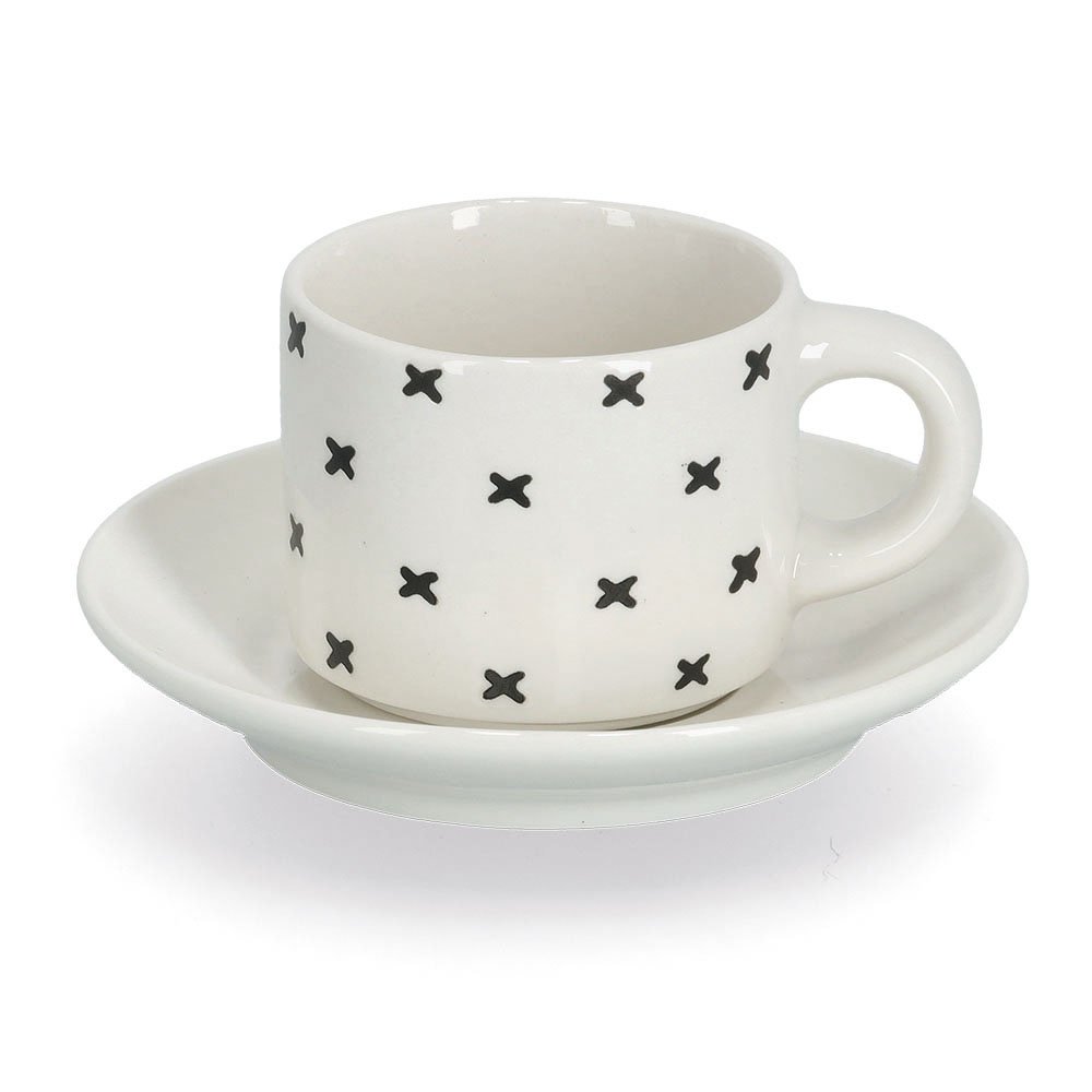 zeller-present-k-che-espresso-set-8-tlg-porzellan-schwarz-wei image 4