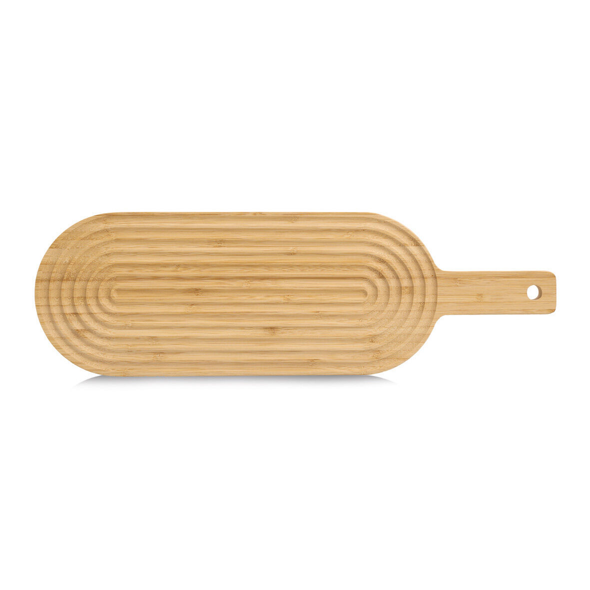 zeller-present-k-che-schneidebrett-stripes-bambus-mit-griff-oval image 3