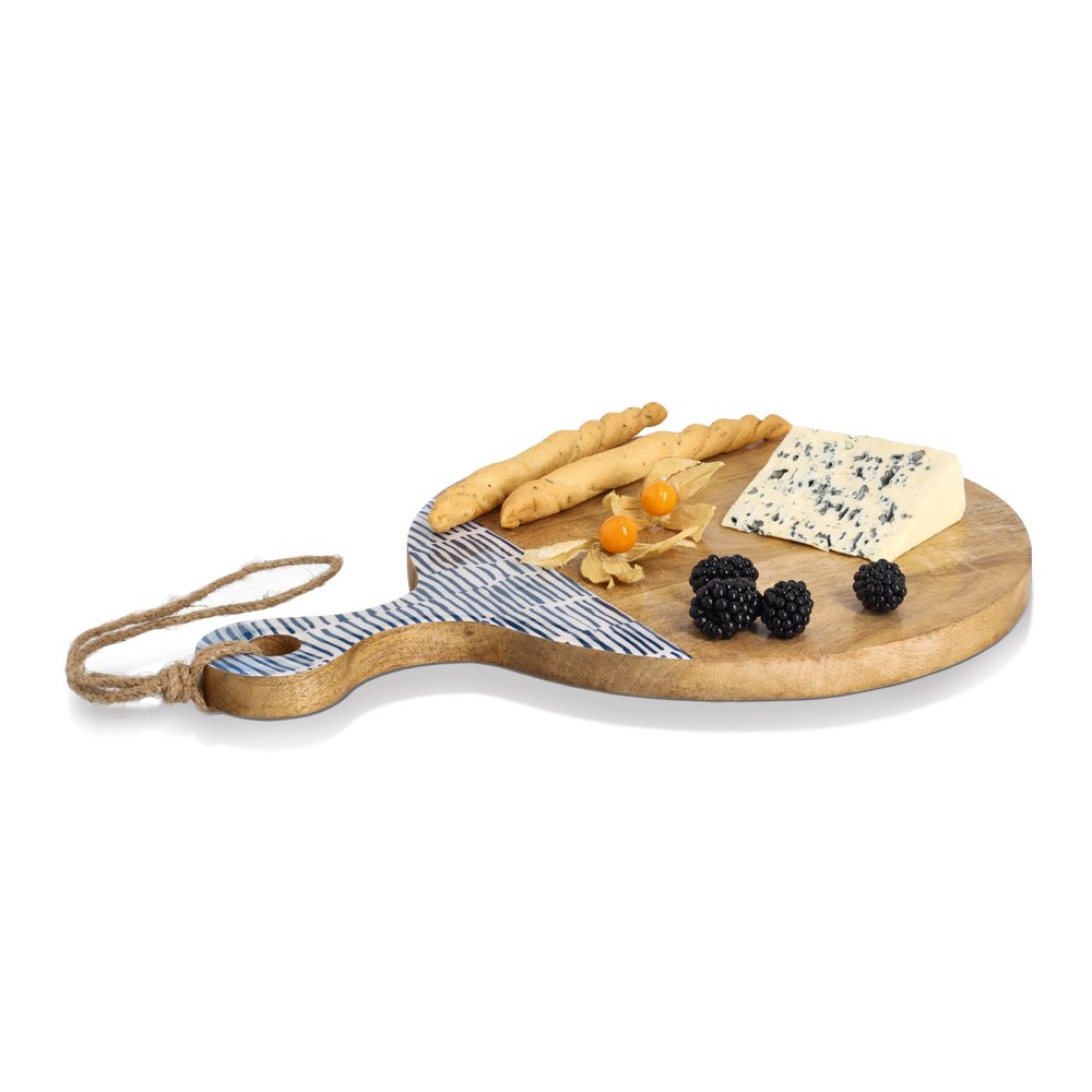 zeller-present-k-che-servierbrett-mangoholz-blau-mit-griff image 3
