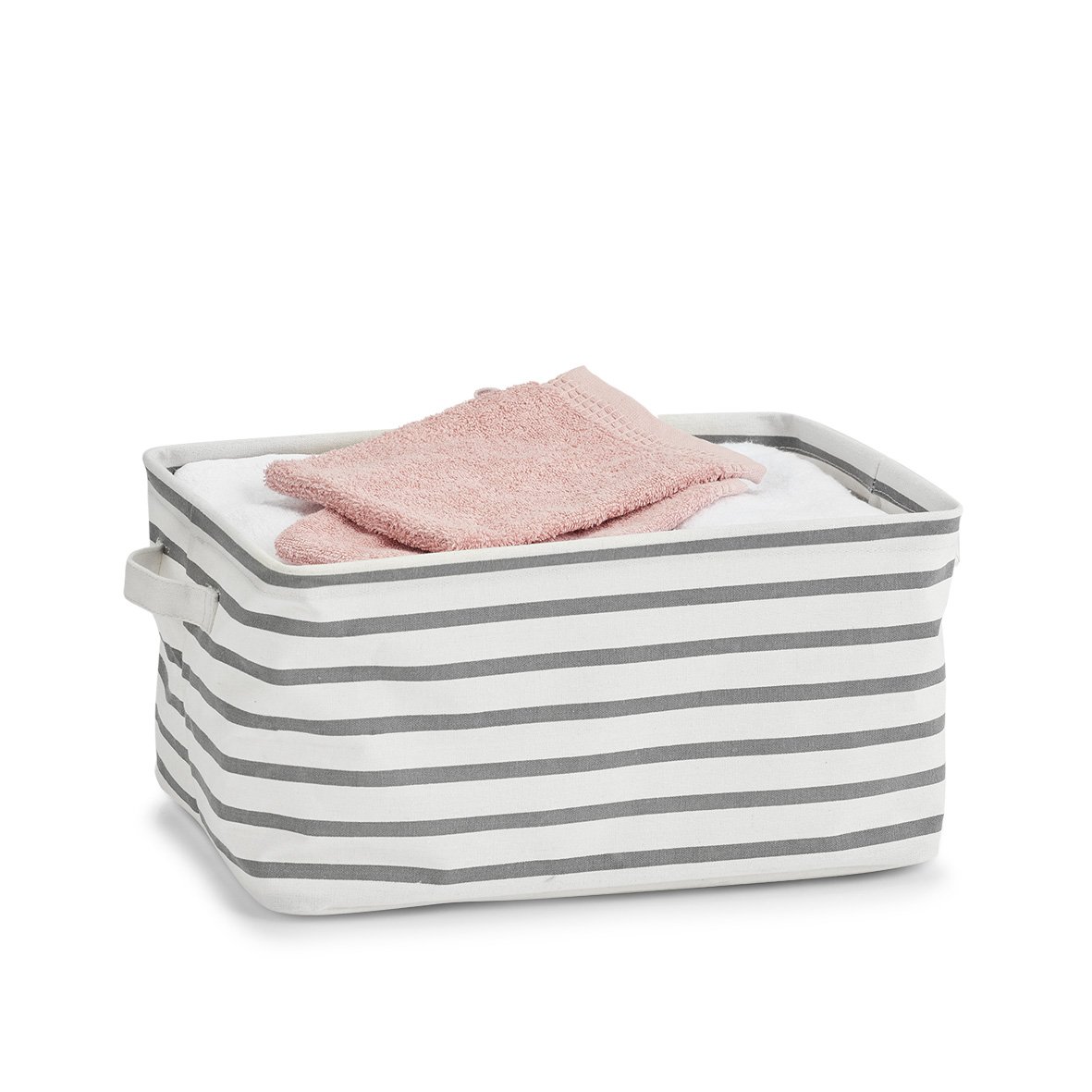 zeller-present-home-living-stripes-aufbewahrungskorb-wei-grau image 3