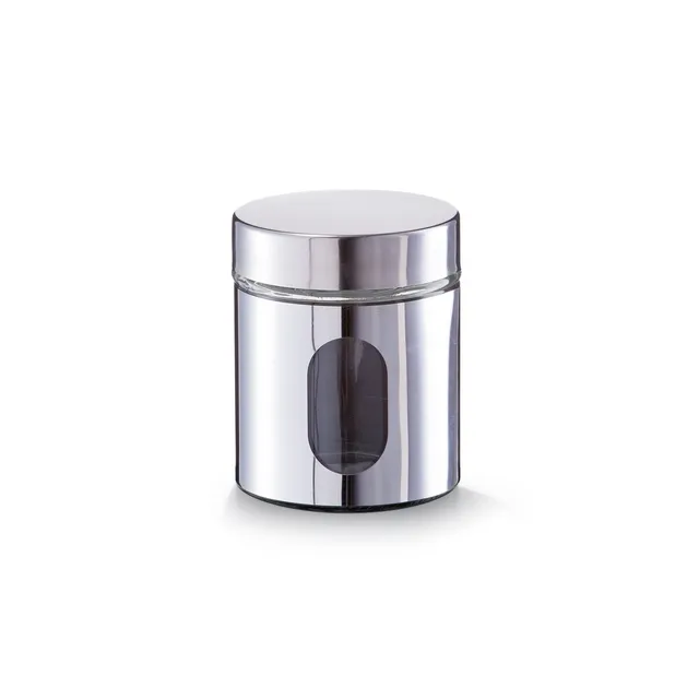 zeller-present-k-che-vorratsglas-600-ml-edelstahl-aufbewahrungsglas image 1