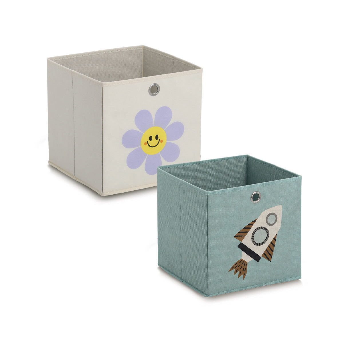 zeller-present-aufbewahrungsbox-rocket-vlies-petrol-kinderbox image 2