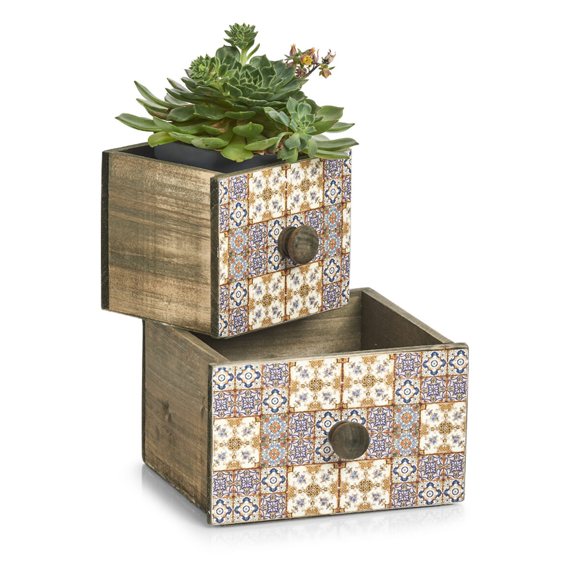 zeller-present-mosaik-schubladenbox-holz-mini image 4