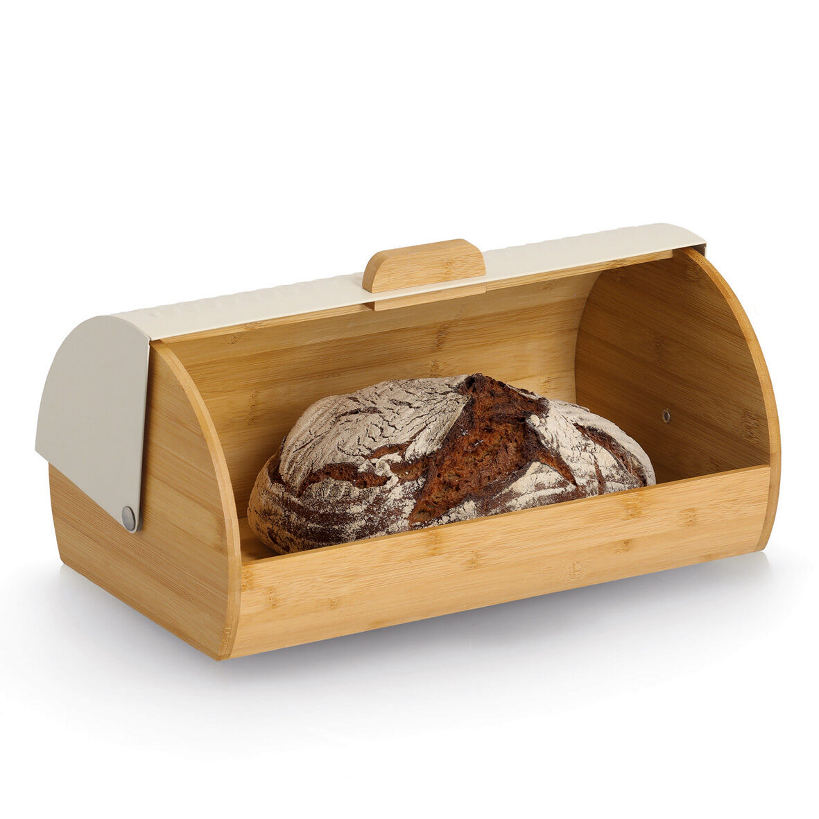 zeller-present-brotkasten-bambus-metall-creme image 2
