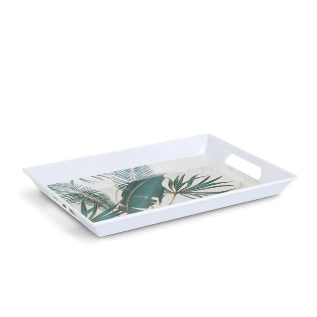 zeller-present-table-melamintablett-palm-leaves-tablett-mit-griffen image 1