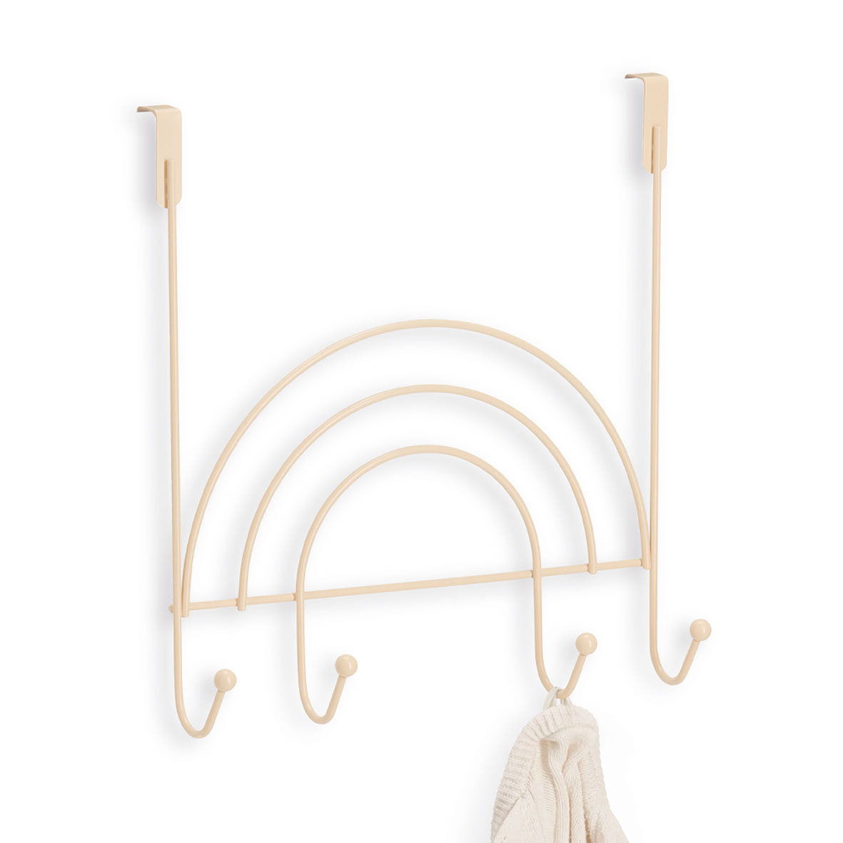zeller-rainbow-t-rh-nger-4-haken-metall-beige image 2