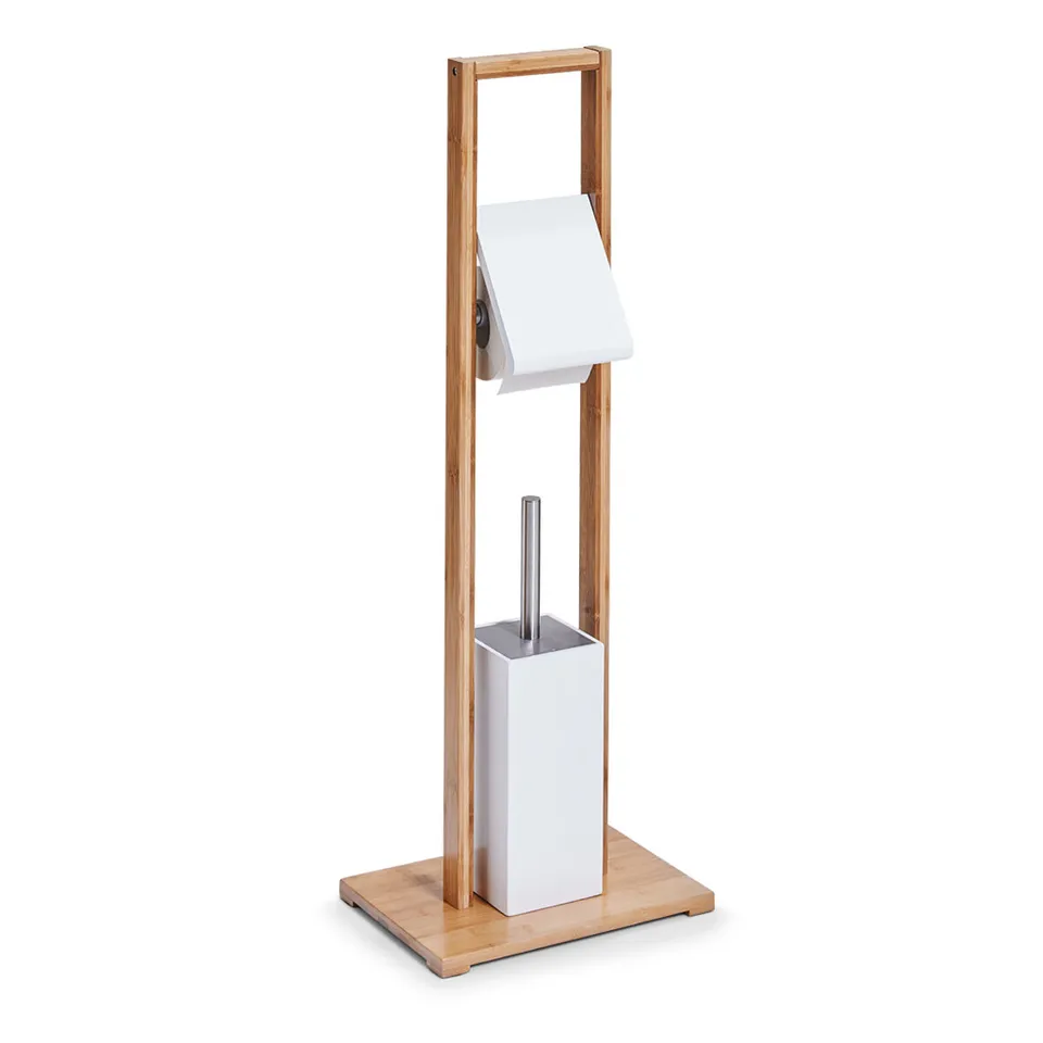 zeller-present-bad-wc-garnitur-bambus-mdf-wei-mit-rollenhalter image 1