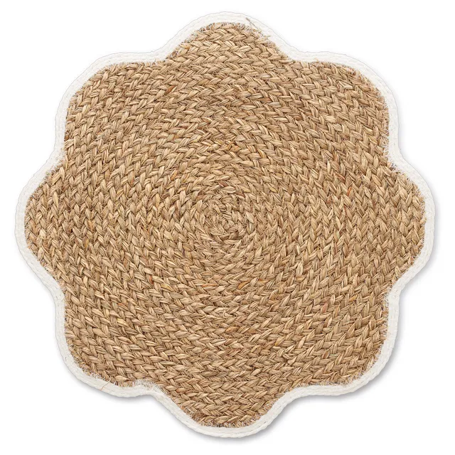 zeller-present-table-platzset-grasgeflecht-wei-bl-te image 1