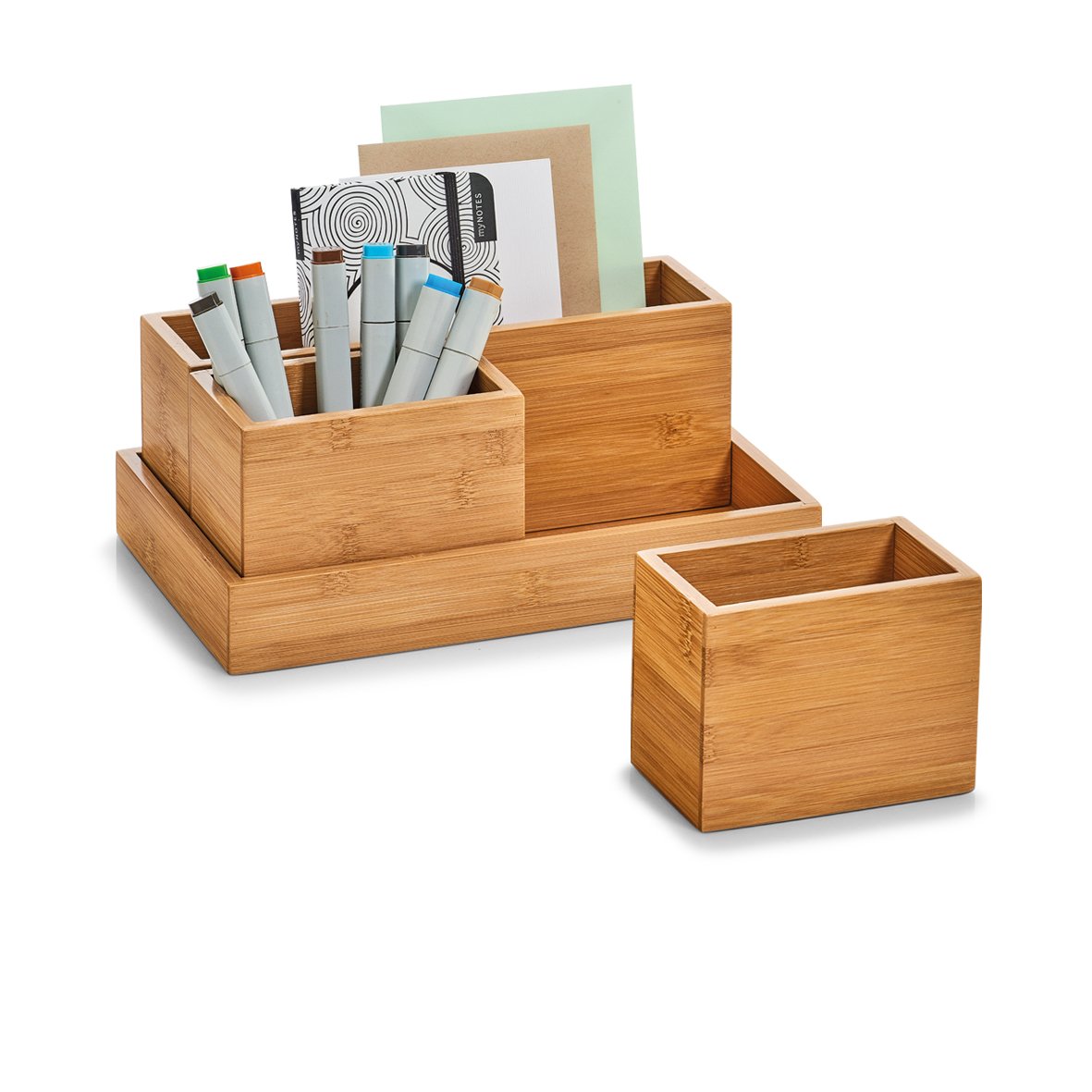 zeller-present-organizer-set-4-tlg-bambus-schreibtischbox-b-ro image 5