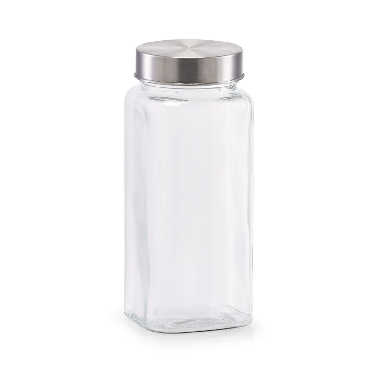 zeller-present-k-che-vorratsglas-620-ml-edelstahldeckel-glas image 1