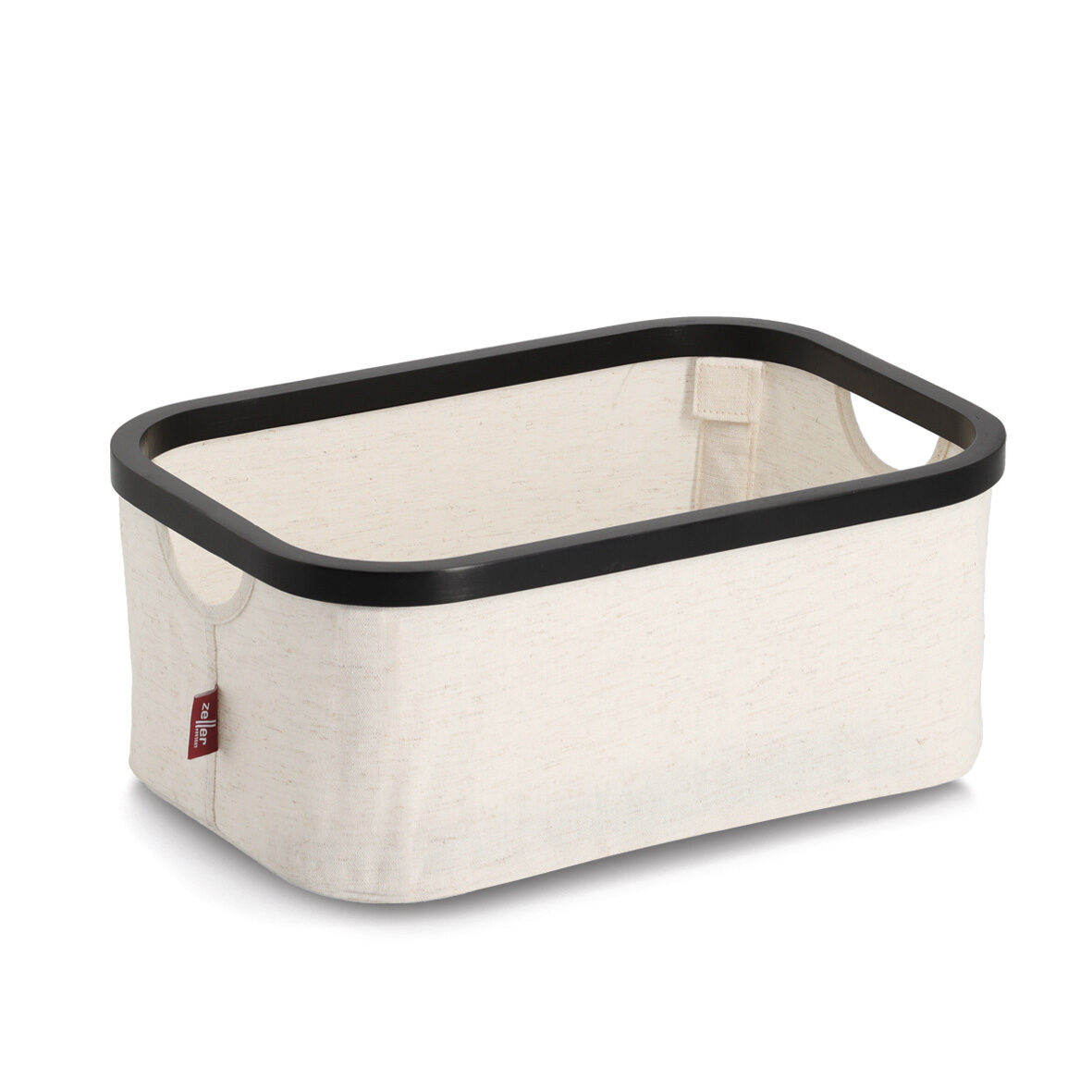 zeller-present-aufbewahrungskorb-polyester-bambus-creme-faltbar image 1