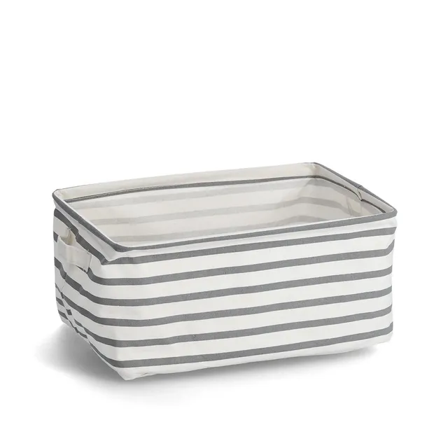 zeller-present-home-living-stripes-aufbewahrungskorb-wei-grau image 1
