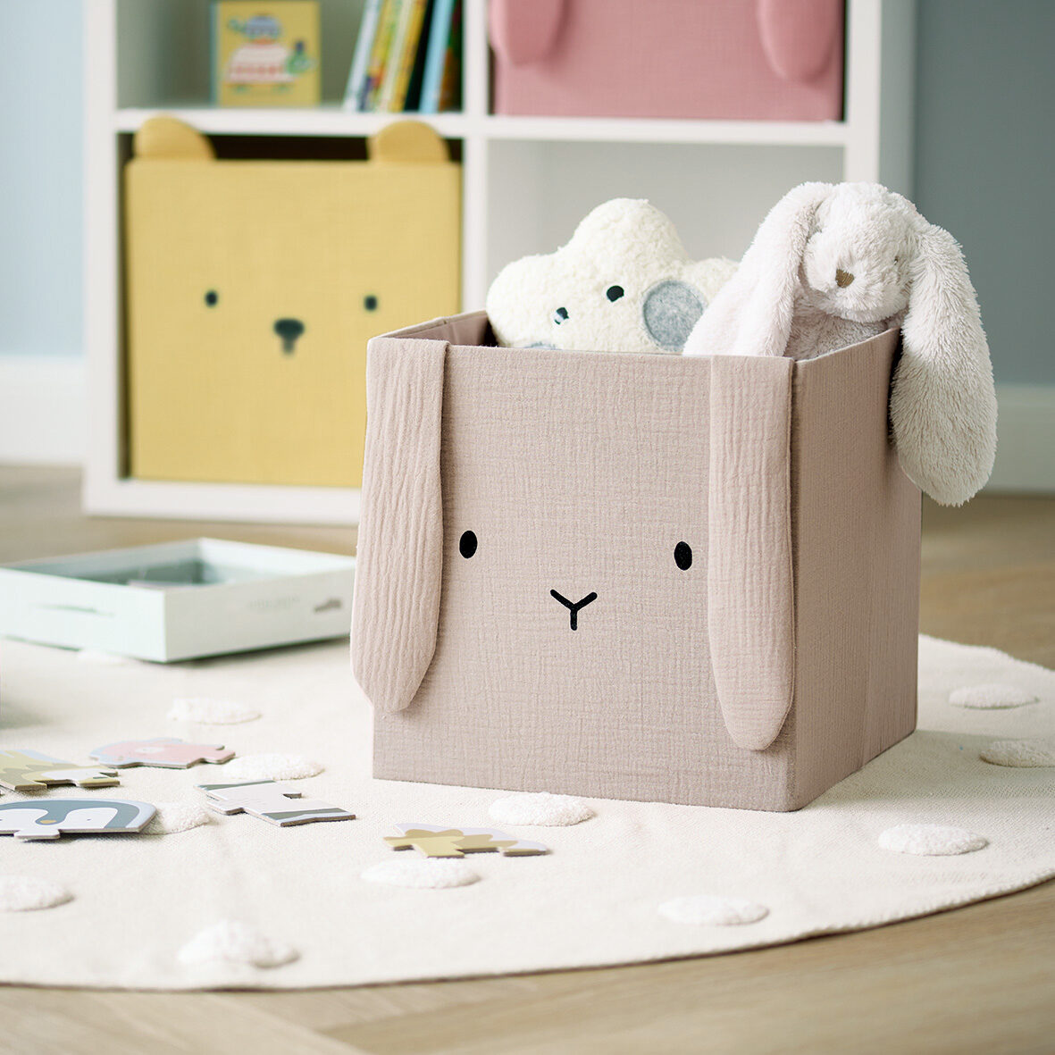 zeller-present-kids-aufbewahrungsbox-hase-musselin-faltbar image 5