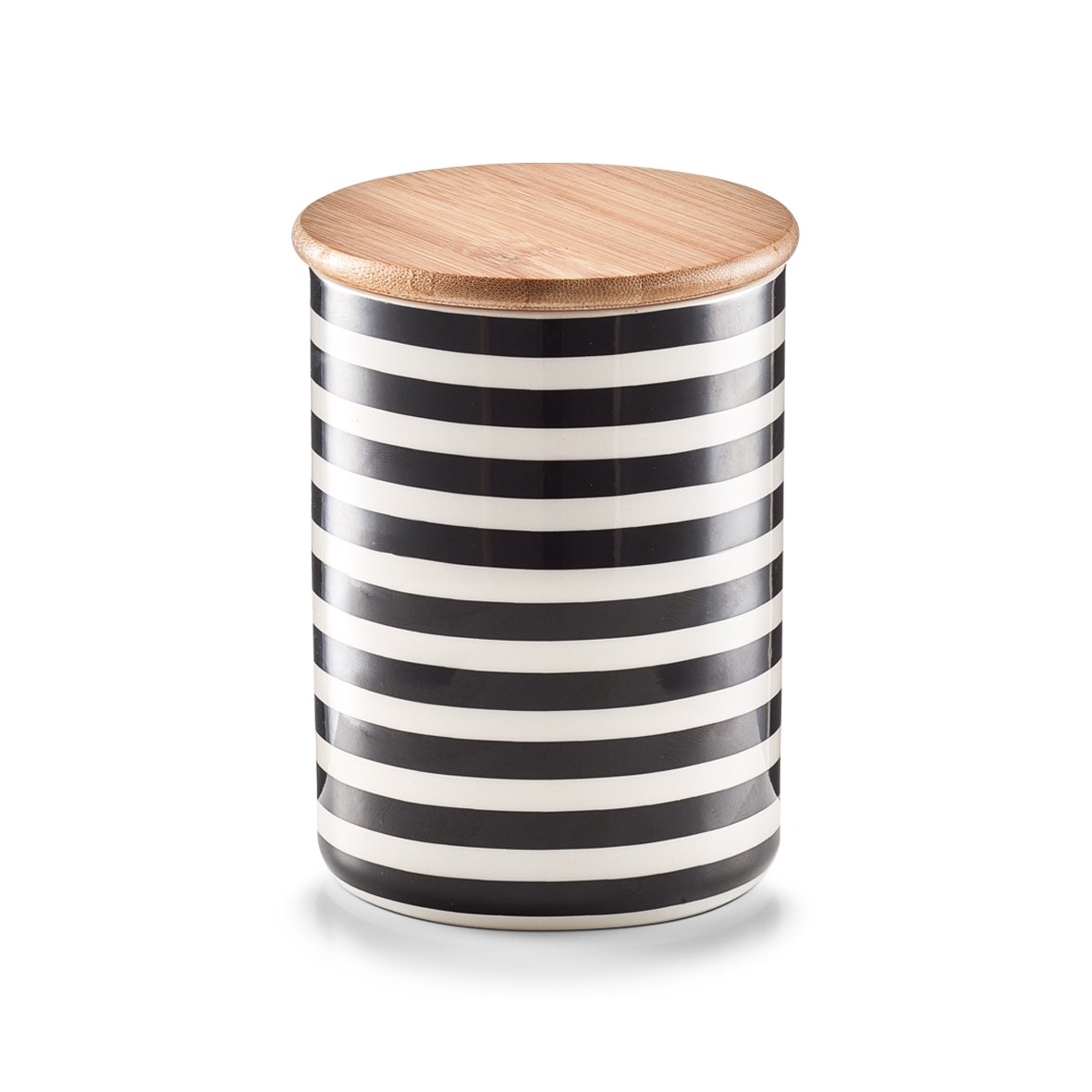 zeller-present-k-che-vorratsdose-stripes-keramik-bambusdeckel image 1