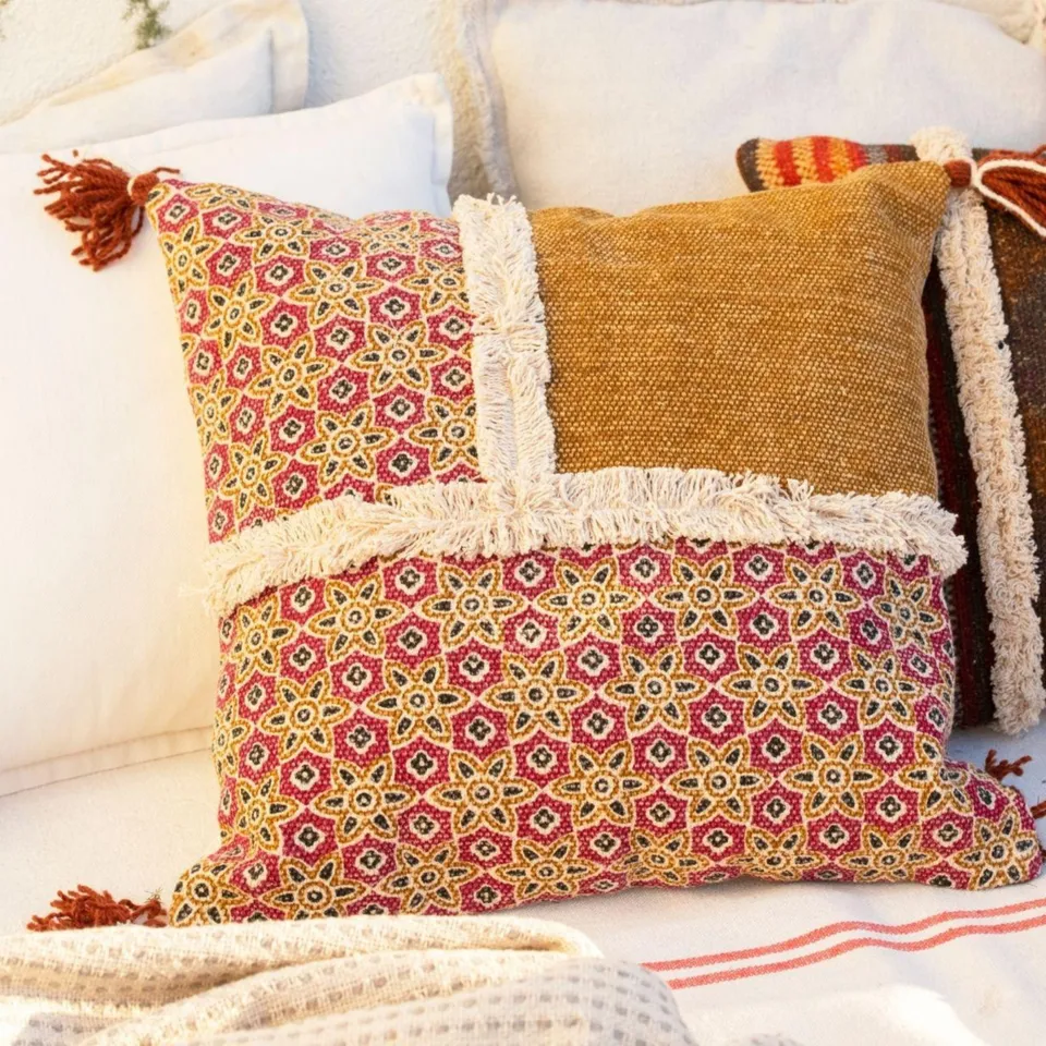 andrea-house-textil-dekokissen-baumwolle-rosa-blumen image 1