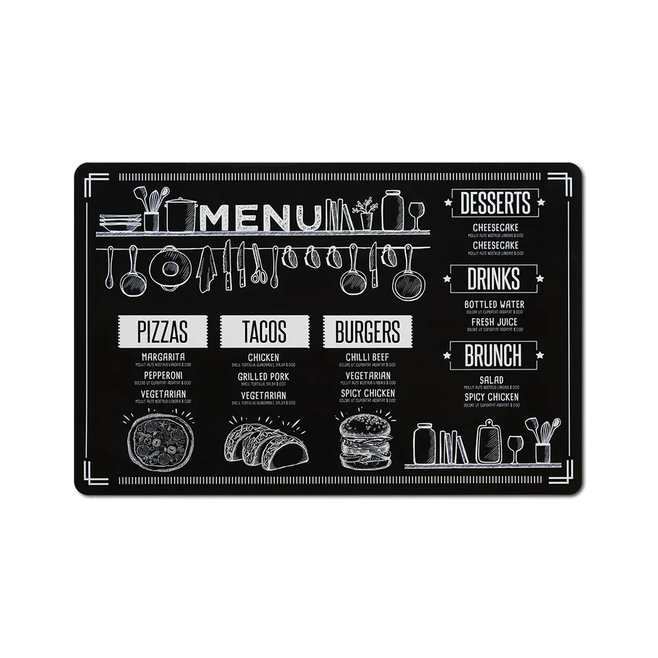 zeller-table-platzset-menu-kunststoff-schwarz image 1