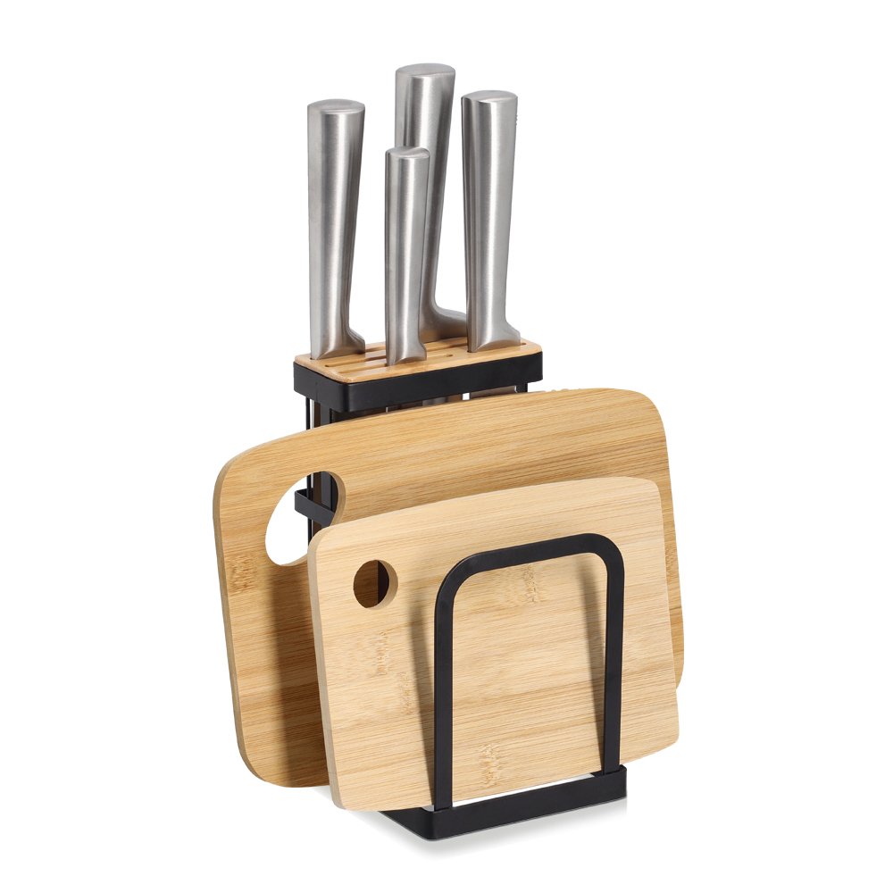 zeller-present-k-che-messerblock-metall-bambus-brettchenst-nder image 3