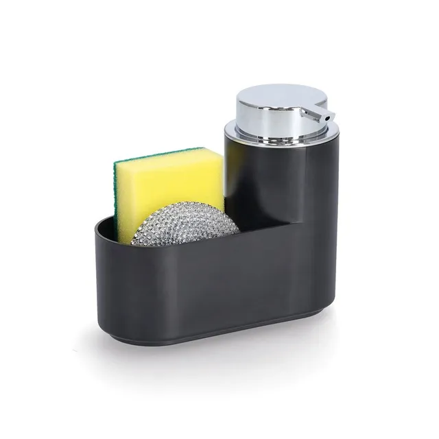 zeller-present-bad-seifenspender-set-3-tlg-kunststoff-schwarz-sp-le image 1