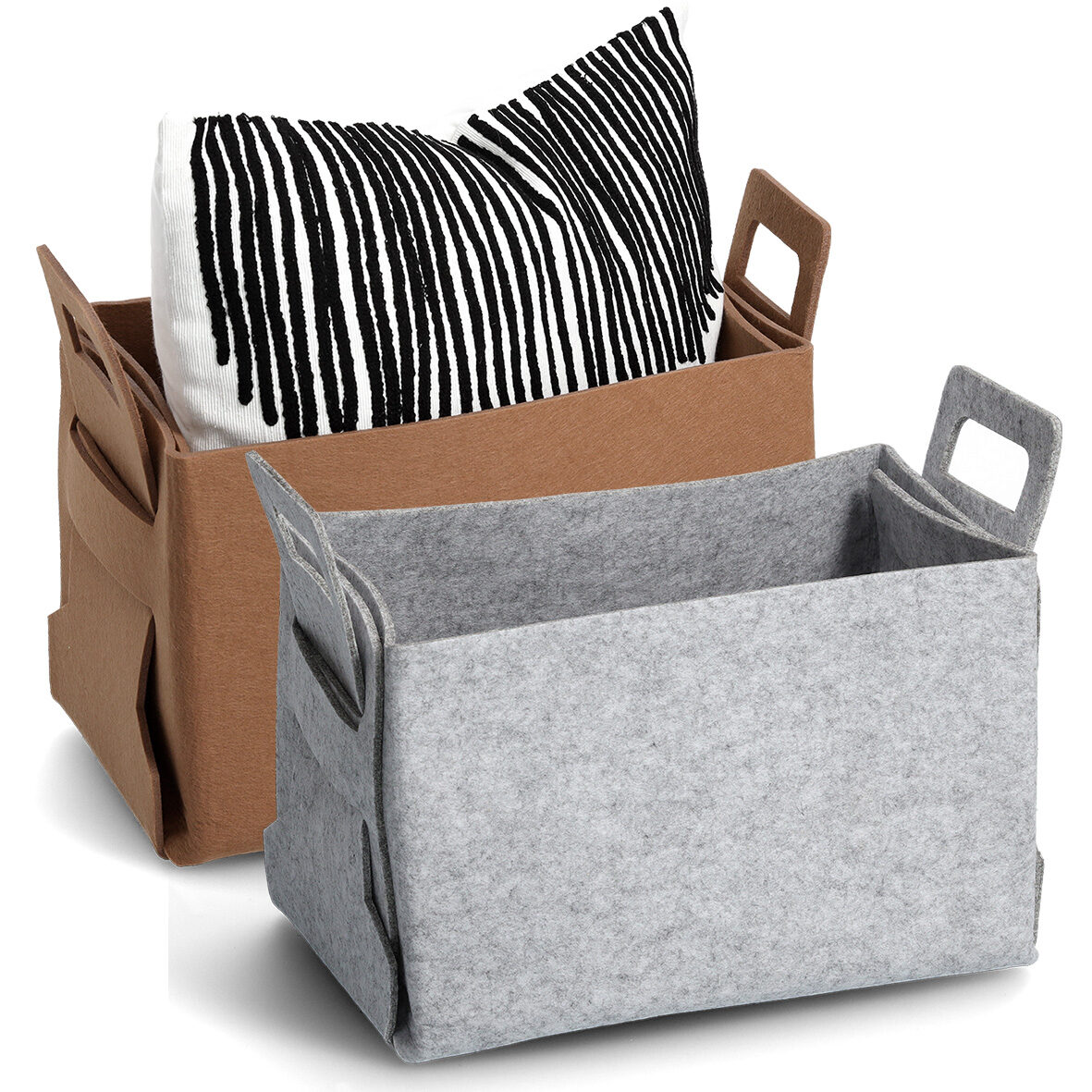 zeller-home-aufbewahrungskorb-filz-cognac-gro image 4