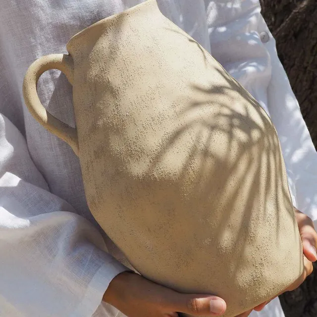 andrea-house-masaka-vase-beige-gro-30-cm-steinzeug image 1
