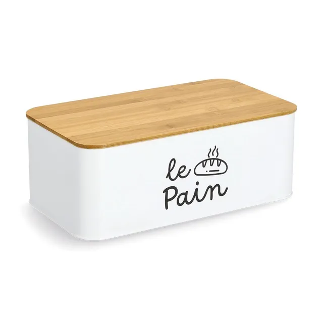 zeller-present-le-pain-brotkasten-metall-bambus-wei image 1