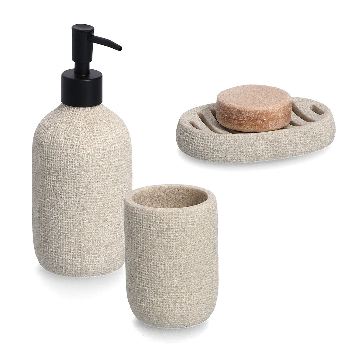 zeller-present-natural-seifenschale-polyresin-beige-steinoptik image 2