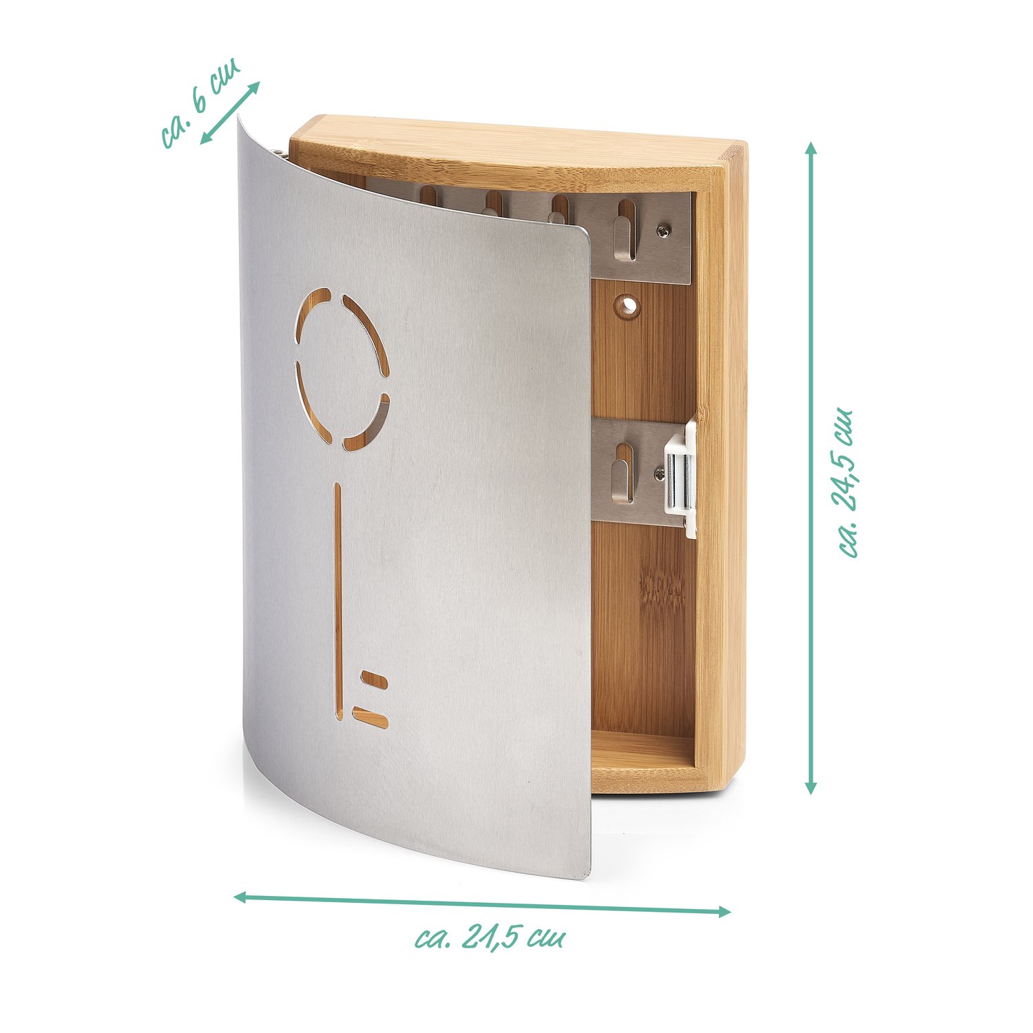 zeller-present-home-living-schl-sselkasten-bambus-8-haken image 4