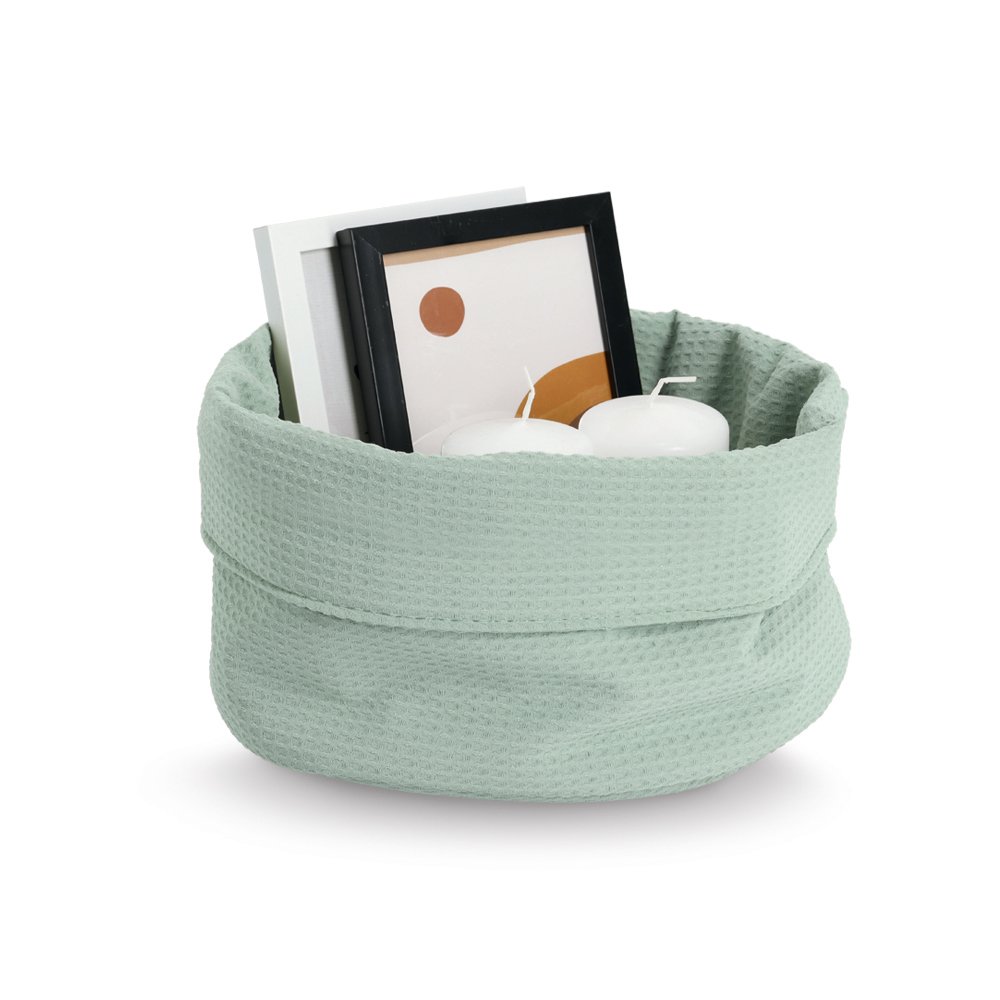 zeller-present-home-living-aufbewahrungskorb-waffelpiqu-mint image 3
