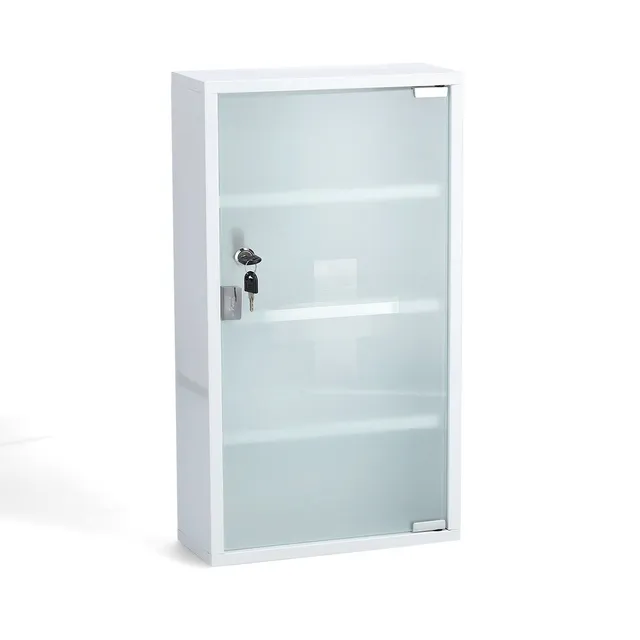 zeller-present-k-che-medizinschrank-metall-glas-wei image 1