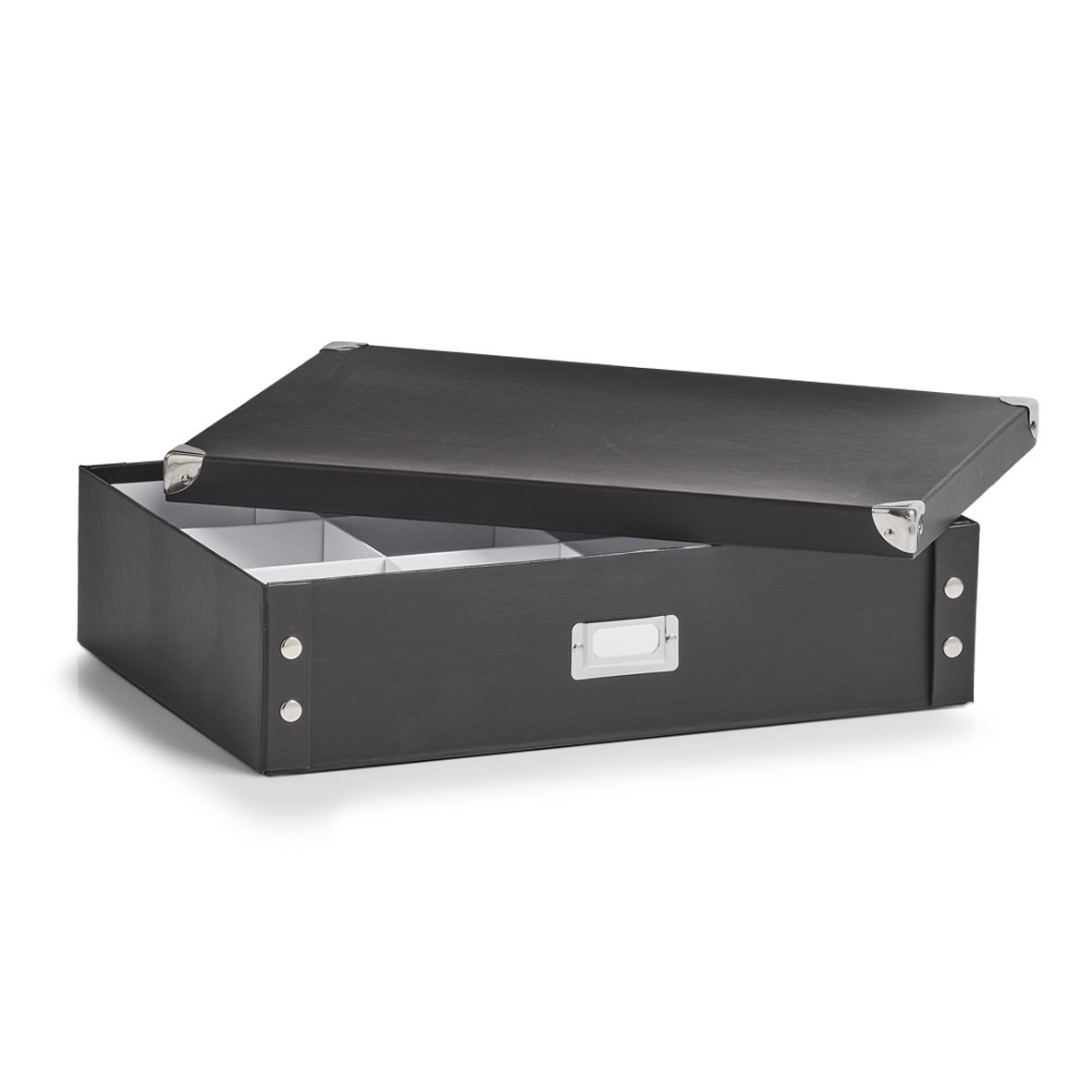 zeller-present-krawatten-g-rtelbox-pappe-ordnungsbox-schwarz-12-f-cher image 2