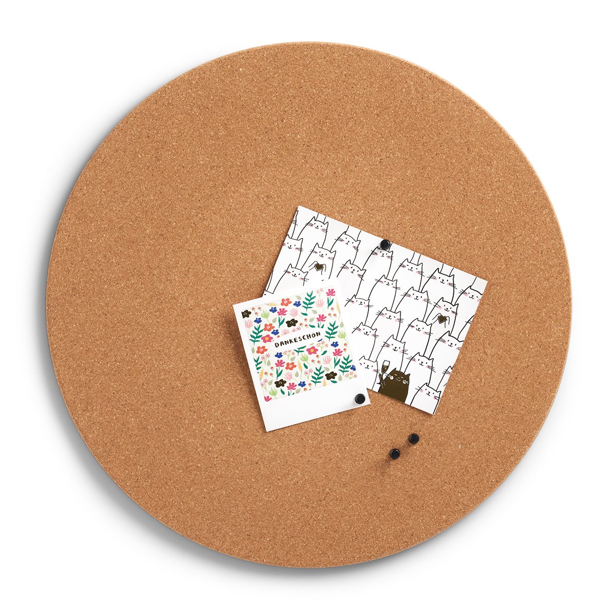 zeller-present-office-pinboard-kork-rund-pinnwand-mit-pins image 2