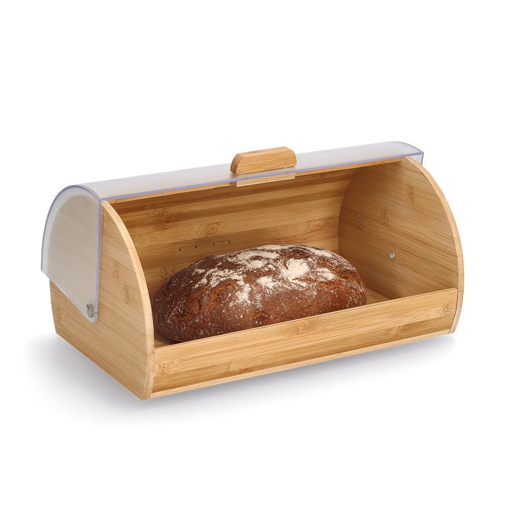 zeller-present-k-che-brotkasten-bambus-klappdeckel-transparent image 3