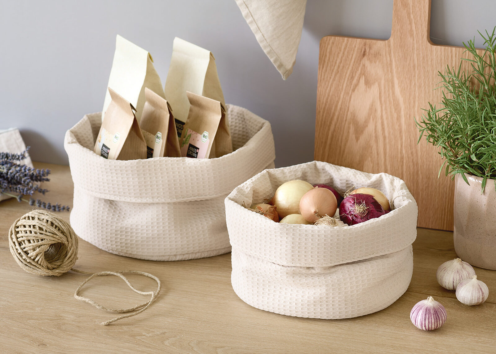 zeller-present-home-living-aufbewahrungskorb-waffelpiqu-creme image 6