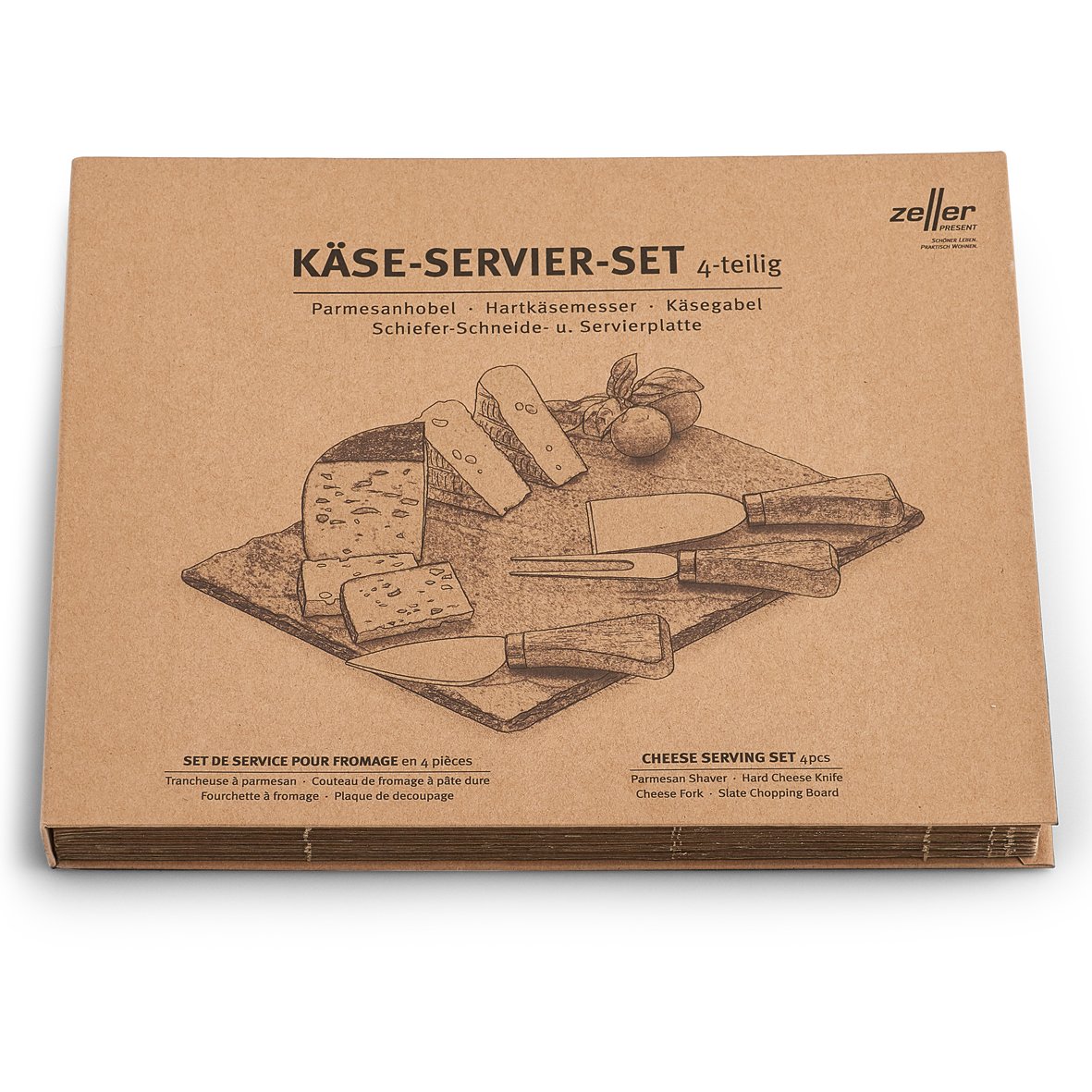 zeller-present-k-se-servier-set-4-tlg-schiefer-edelstahl-holz image 3