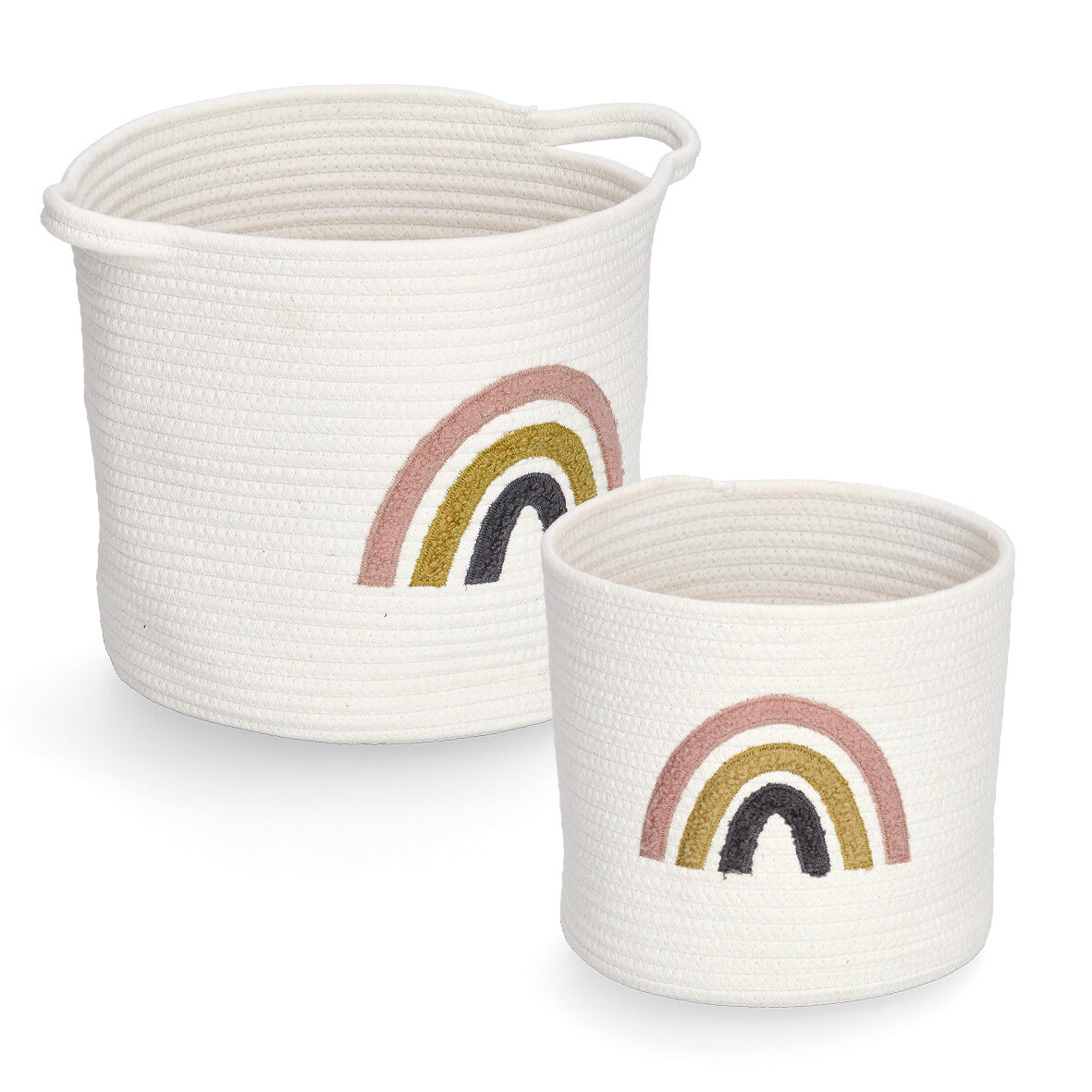 zeller-present-kids-rainbow-aufbewahrungskorb-baumwolle-beige image 3