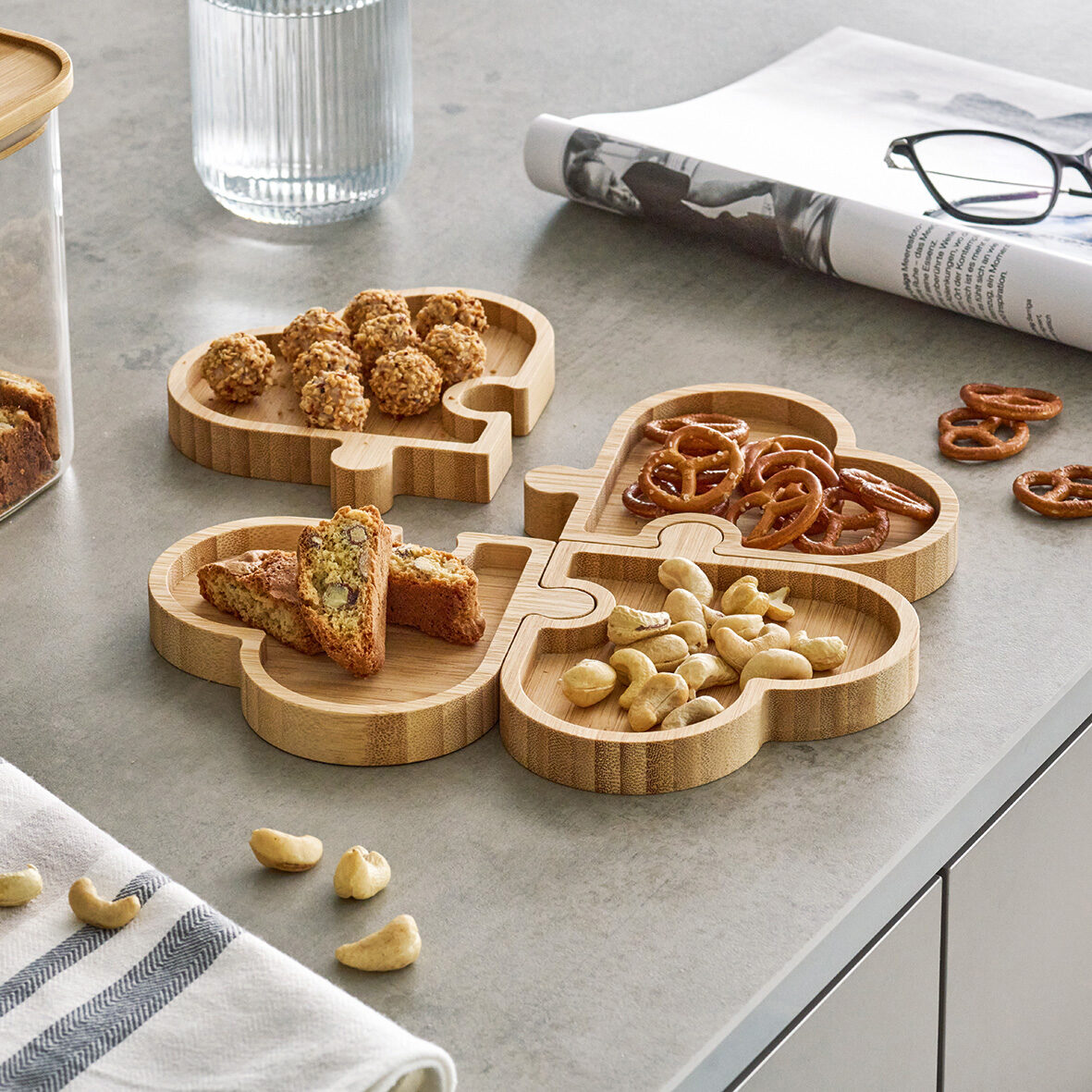zeller-present-k-che-snackteller-hearts-bambus-4-teilig-herz image 4